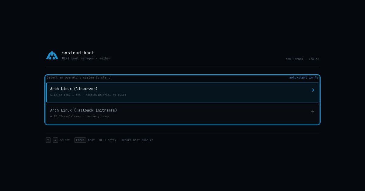 Screenshot of the Arch demo