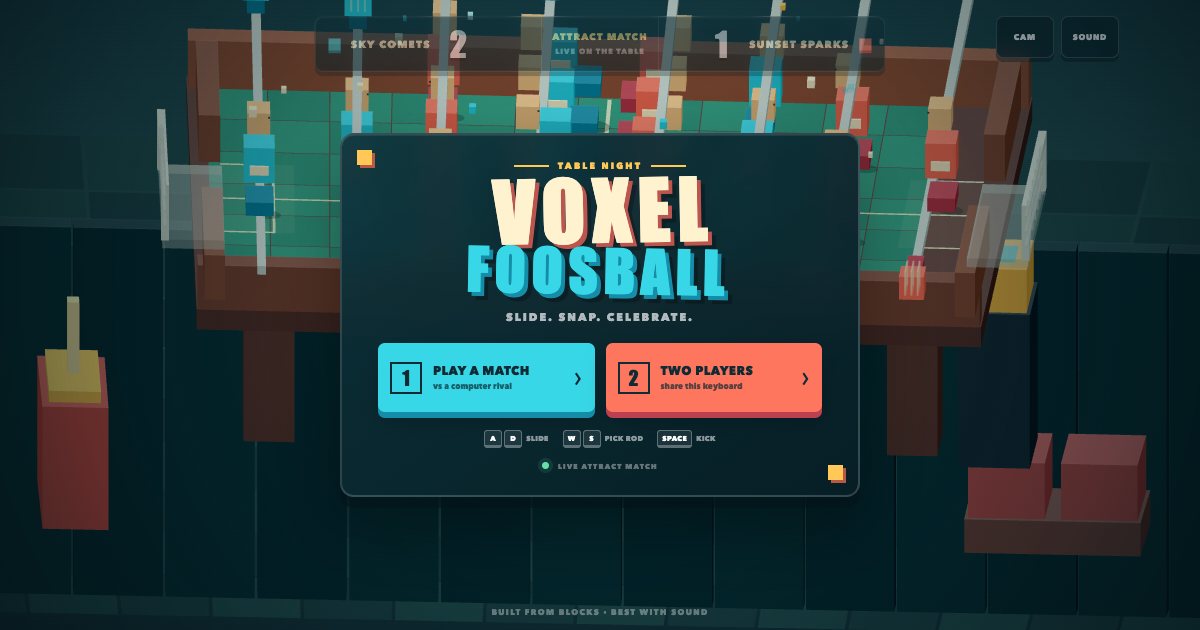 Screenshot of the Foosball demo