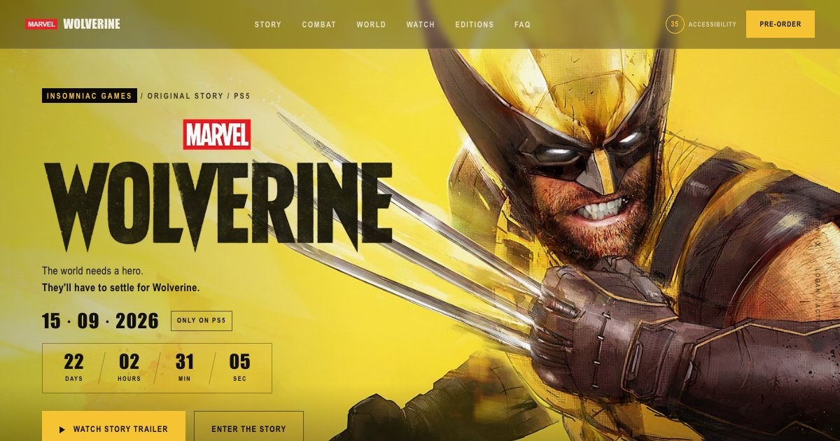 Screenshot of the Wolverine Landing Page demo